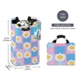 thumbnail image 2 of Yayeee Freestanding Laundry Hamper with Handle Collapsible Large Storage Basket for Clothes, Playful Daisy, 2 of 7