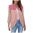 thumbnail image 1 of AherBiu Cardigan pour Femmes Léger Manches 3/4 Ouvert Cardigans Automne Décontracté Confortable Boléros Extérieur, 1 of 4