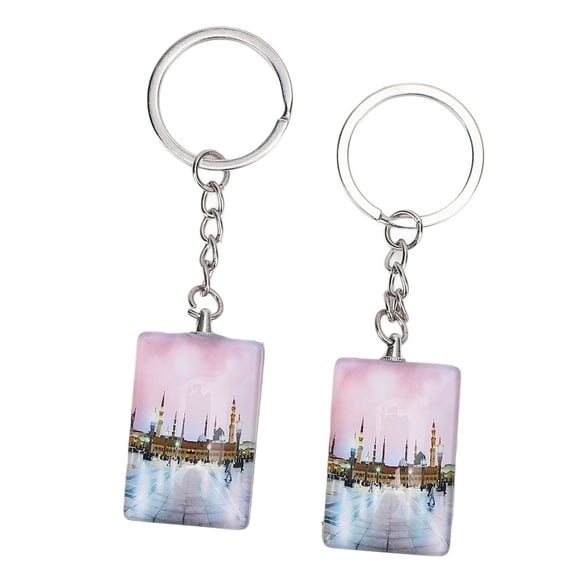 Souvenir Keychain, Sturdy Rectangular Pendant Souvenir Key Chain Double Sided for Backpack