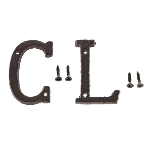 2 Piezas de Hierro Creativo DIicencia de Puerta Letras Etiqueta símbolo Pared Decoraciones para
