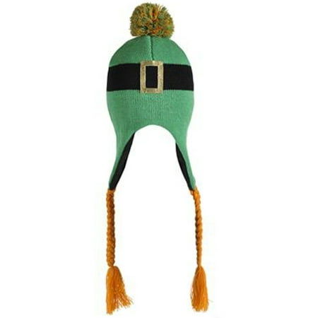 Saint Patrick's Day Irish Leprechaun Green Knit Winter Beanie Toque Hat
