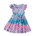 thumbnail image 2 of Esaierr Kids Toddler Baby Girls Dresses 18M-6Y Newborn Print Princess Dress Baby Summer Dress Ruffle Sleeve Dress Comfortable Cute Casual A-line Dress, 2 of 8
