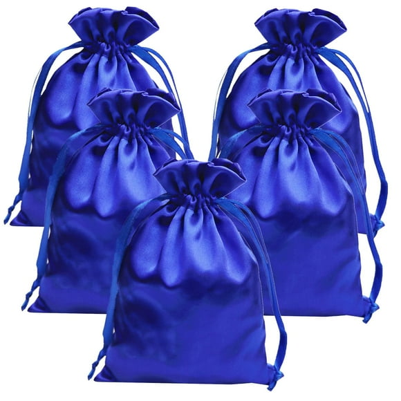 Bolsas de regalo Gbateri, 35 unidades, con cordón satinado de 13 x 18 cm, azul real