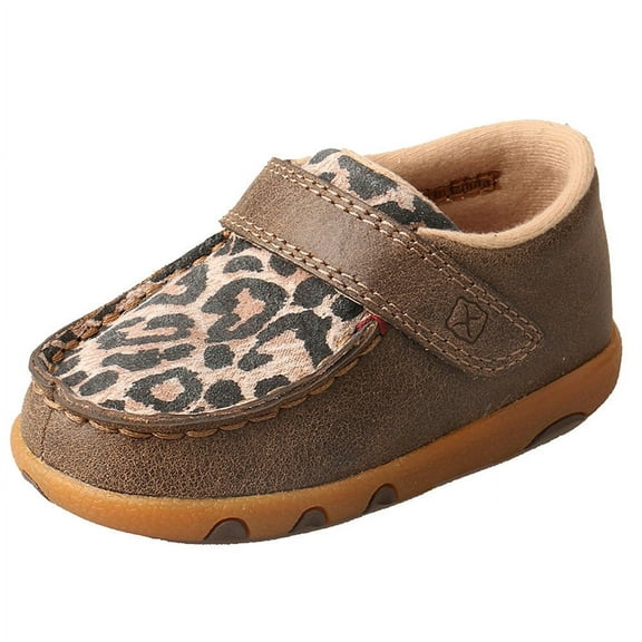 Twisted X Boots Boys Infant Driving Mocs - Bomber/Leopard 7 Brown