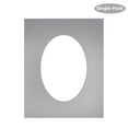 thumbnail image 2 of Metallic Silver Acid Free 6x7.5 Oval Picture Frame Mat with White Core Bevel Cut for 3x5 Pictures -, 2 of 3