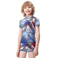 thumbnail image 2 of Mobile Suit Gundam Boys 2-Piece Swimsuit Set, Short Sleeve Rash Guard & Swim Trunks, 2 of 7