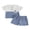 Blue, variant on BemeyourBBs Toddler Baby Boy Little Brother Outfit Infant Baby Boys Summer Clothes Casual Lil Bro Letter Embroidered Waffled Short Sleeve Shirt Tops and Pockets Shorts 2 Pcs Set
