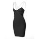 thumbnail image 4 of VISgogo - Vestido ajustado de verano para mujer, color sólido, sin mangas, sin espalda, con cadena, para discoteca VISgogo moda, 4 of 9