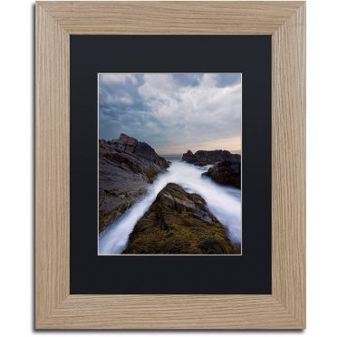 Trademark Fine Art "On the Rocks" Canvas Art by Michael Blanchette Photography Black Matte, Birch Frame