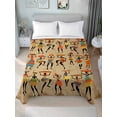 thumbnail image 4 of Brown Boho Flat Sheets Only King Size, Soft Breathable Bed Top Sheets for Mattress, Farmhouse Vintage Ethnic African Women Luxury Bedding Flat Sheets for Home Hotel Bedroom Bed Protection, 4 of 9