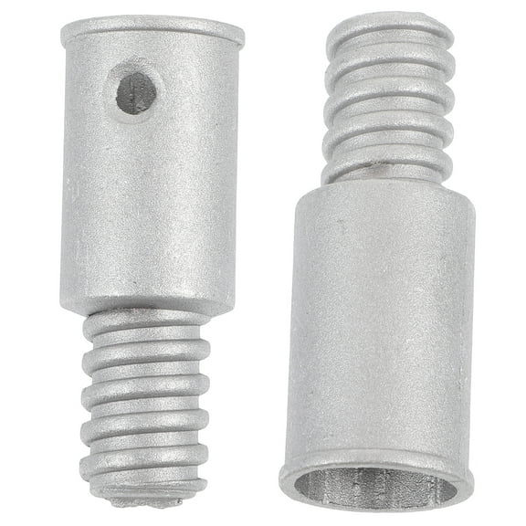 2 Pcs Adapter Telescopic Rod Broom Pole Threaded Tip Replacement Handle Tips for Poles Telescoping