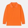 thumbnail image 5 of HCNTES Long Sleeve Polo Shirts For Boys Boys Shirt Little Big Boys' Long Sleeve Button Down Casual Dress Shirt(Orange,18-24 Months), 5 of 5