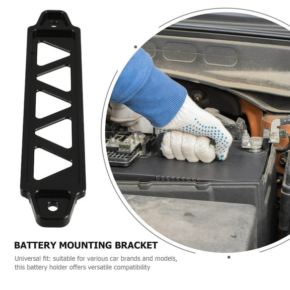 GOOHOCHY Universal Car Battery Holder Aluminum Alloy Battery Bracket with Five-Hole structure Secure Battery Fixing Bracket for Auto Battery Stability