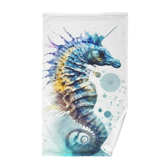 Seahorse Cotton Face Towels Soft Hand Towel Absorbent Bathroom Towel for Kitchen Hotel Decoration