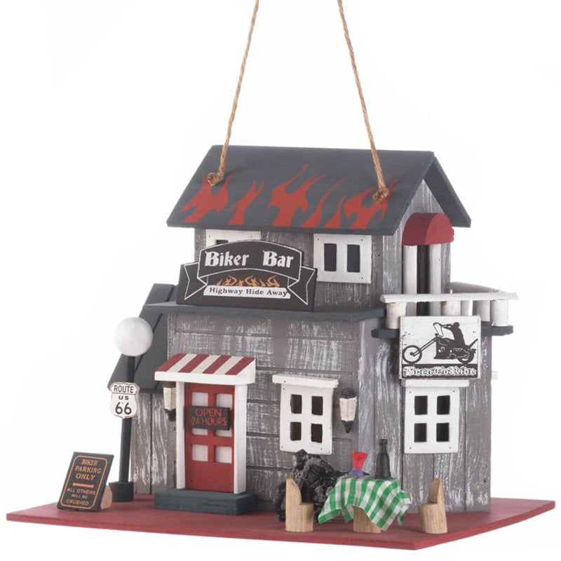 Details about   Bird Houses For Outside Birdhouses Outdoors Hanging Biker Bar Decor Route 66 Red 