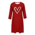 thumbnail image 5 of Valentines Gifts Women's Cotton Nightgowns Oversized Hearts Print 3/4 Sleeve Pajamas Dress Summer Casual Solid Plus Size Comfy Soft Nightshirts Sleepwear Short Sleeve Loungewear Night Gown, 5 of 7
