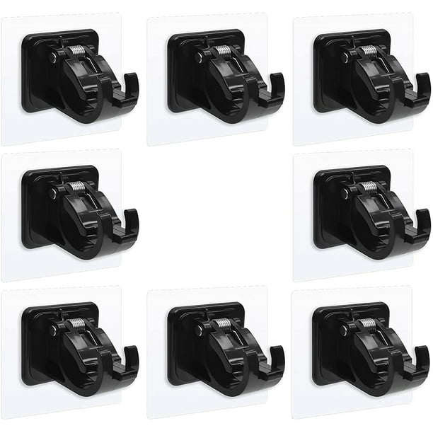 Soportes de Barra de Cortina Sin Taladrar, Soporte Adhesivo para Barra de Cortina Soportes de para Cortinas, de Barra de Toalla Negro