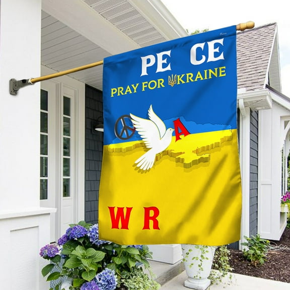 Flagwix Stand With Ukraine Flag Pray for Ukraine. Stop War. Peace In Ukraine. Ukraine Peace Dove MLH2294F Ukraine Flags, Indoor Outdoor Decoration - House Flag (29.5" x 39.5")