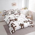 thumbnail image 3 of Manfei Pixel Geometric 7-Piece Twin Bedding Sets,Modern Abstract Geometric Bedding Comforter Set,Brown Gray White Sheet Sets For Girls,Breathable Home Decor Reversible, 3 of 8