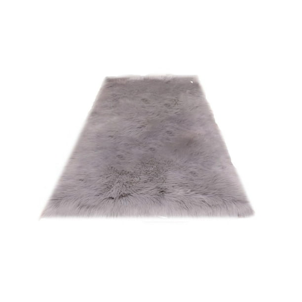 Manta Alfombra Inteprter Sofá Área interior Estera peluda cálida Cojín de piso lavable Gris claro