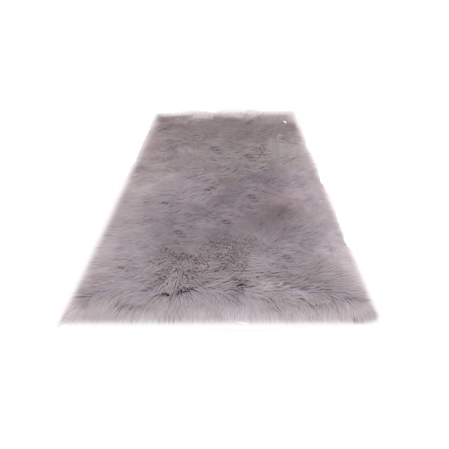 Billuyoard Manta Alfombra Interior Área grande Rectángulo Mesita de noche Antideslizante Cálido Tapete peludo Piso Ventana Silla Decoraciones Decoración del hogar Gris claro