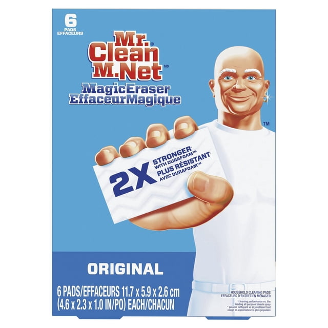 Mr. Clean Magic Eraser Sponge, All Purpose Cleaner, Cleaning Scrubber, Wall Cleaner, Original, 6-Count