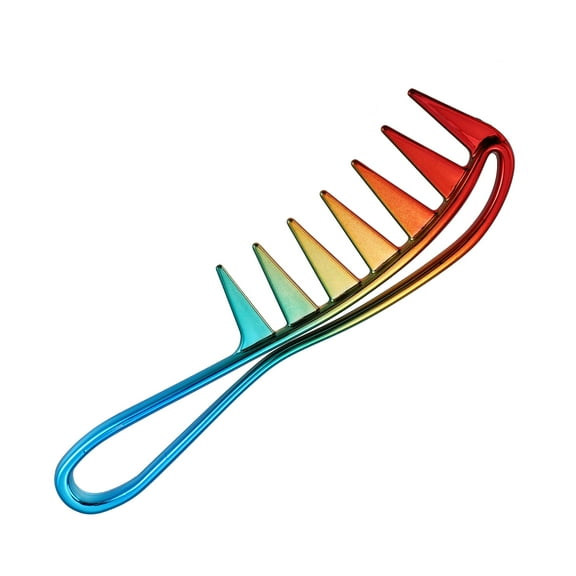 Unique Bargains Wide Tooth Hair Comb Large Hair Fork Comb Hairdressing Styling Tool for Men Women Plastic Multicolor