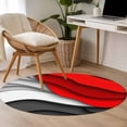 thumbnail image 4 of Round Rugs 4Ft, Red Grey Ombre Round Area Rug Washable Indoor Throw Carpet, Geometric Abstract Art Moire Modern Soft Non Slip Circle Rug for Kitchen Nursery Room Home Decor Aesthetic, 4 of 8