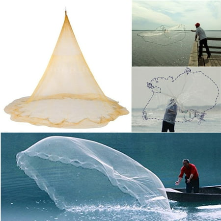 Big Hole Net - 10ft*13ft 3X4M Big Fishing Nylon Monofilament Fish Gill Net Easy Throw For Hand Cast Casting