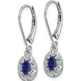 thumbnail image 3 of Sterling Silver Rhodium-Plated Diam. & Created Sapphire Earrings (26 X 7) Made In India qbe10sep, 3 of 6