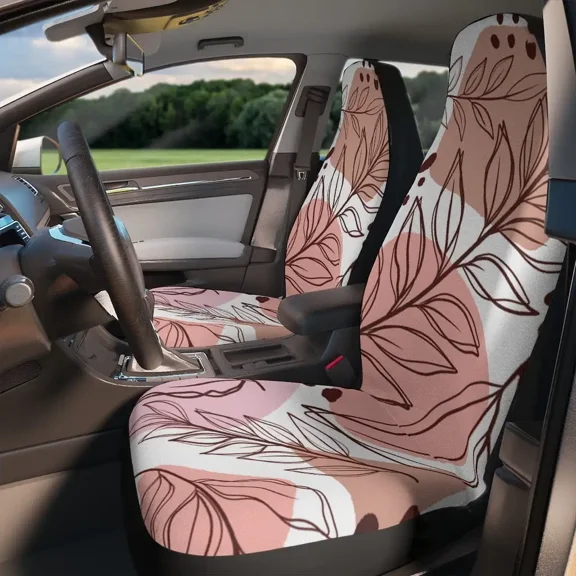 Hibiscus Car Seat Covers come in 2 packs that fit most auto accessories with printed pattern universal front seat covers