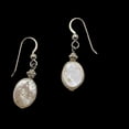 thumbnail image 3 of Fresh Water Pearl Oval Drop Sterling Silver Earings | 1 1/4" Long |White Silver|, 3 of 9