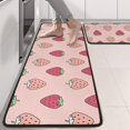 thumbnail image 2 of Kitchen Rugs Sets Of 2,Red Strawberry Plants Pink Pattern Anti Fatigue Kitchen Mat Rugs Non Slip Washable,Decorative Kitchen Floor Mats for Kitchen,Sink,Laundry,17"x47"+17"x47", 2 of 5