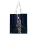 thumbnail image 1 of This Is The Skin Of A Killer Bella Bolso de tela con estampado de lienzo para mujer, bolsa de compras reutilizable y estética, con cremallera interior, regalo para mujer, 35 × 40 cm., 1 of 6