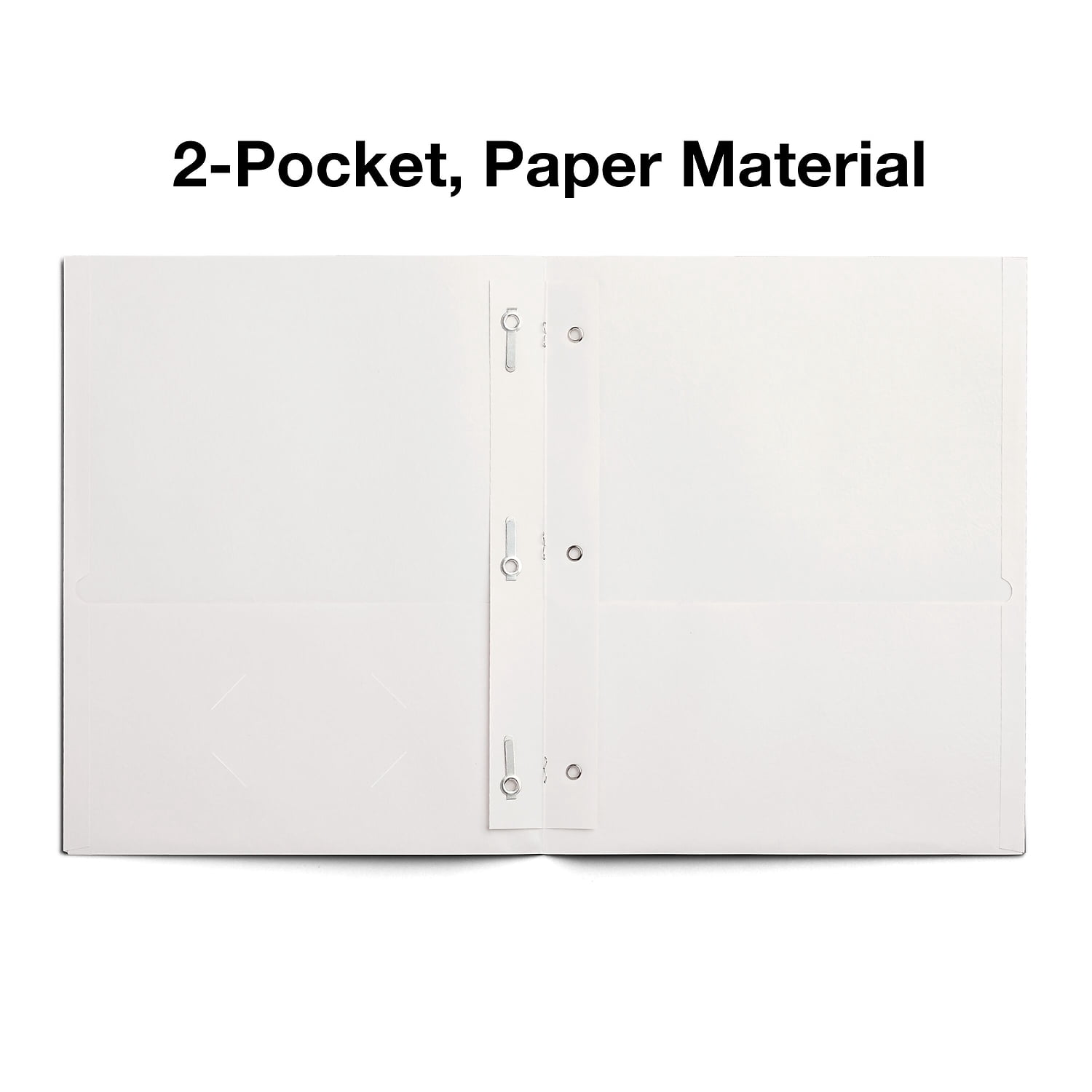 Staples Smooth 2-Pocket Paper Folder with Fasteners White 25/Box (50778/27545-CC) ST27545