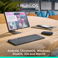 thumbnail image 6 of Logitech Keys-to-GO 2 Portable Bluetooth Tablet Keyboard with Built-in Cover, Slim & Compact Wireless Keyboard for Windows, Android, Linux, iPad, iPhone, Mac, Apple TV - Graphite, 6 of 11