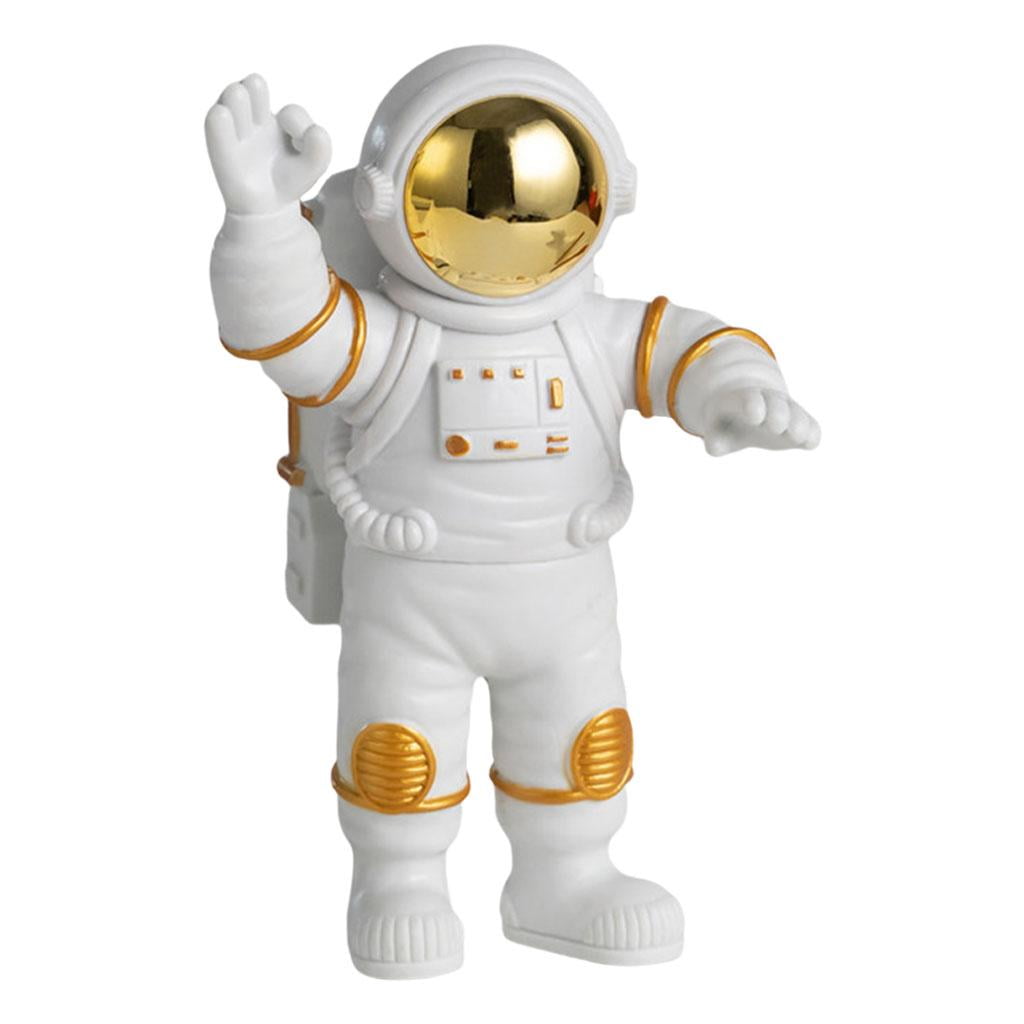 Astronaut Figure Statue Figurine Sculpture Home Office Decoration Golden A 