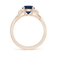 thumbnail image 2 of ANGARA Natural 1.6 ct Blue Sapphire Crossover Engagement Ring in 14K Rose Gold for Women (Size-7mm) | September Birthstone, Anniversary, Jewelry Gift for Women | Natural Sapphire Ring, 2 of 10