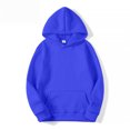 thumbnail image 5 of Womens Casual Hoodies Long Sleeve Pullover Tops Solid Color Loose Fit with Pocket Royal Blue S, 5 of 6