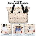 thumbnail image 2 of Tote Bag for Women - Beige Christmas Decoration Pattern Shoulder Bag - Large Utility Work Duffle Bag with Zipper Handbag for Travel, Work, Sprots, 2 of 5