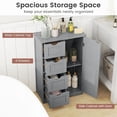 thumbnail image 4 of DORTALA Bathroom Floor Cabinet, Side Storage Organizer Cabinet w/ 1 Cupboard and 4 Drawers, Wooden Free Standing Storage Cabinet w/Adjustable Shelf in 3 Positions for Living Room, Bathroom, Grey, 4 of 8