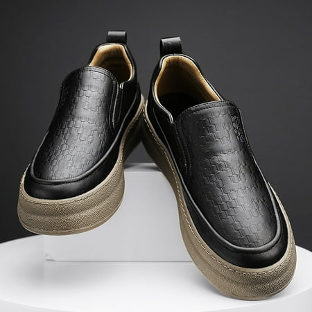 

Slip-on men‘s shoes spring black height increasing British shoes men‘s board shoes all-match lazy casual loafers