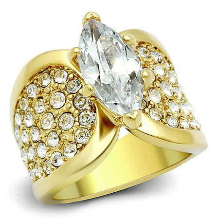 zirconia marquise plated engagement stainless ring steel gold cut ct sizes
