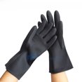 thumbnail image 1 of Guantes impermeables resistentes a ácidos y álcalis Guantes de látex con protección química engrosados de color negro, 1 of 4