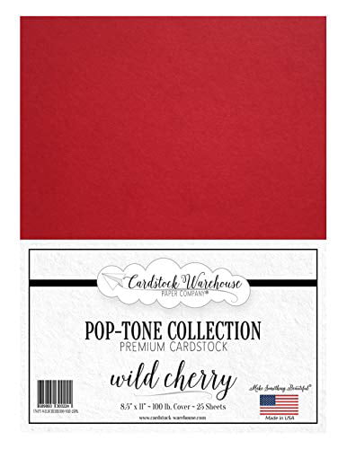 12 x 12 inch 25 Sheets Cherry Red Cardstock 65Lb Cover 