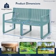 thumbnail image 2 of GVN Patio Bench Weatherproof Outdoor Bench,Weather-resistant Plastic 2-Person Bench with Curved Backrest-Blue, 2 of 8