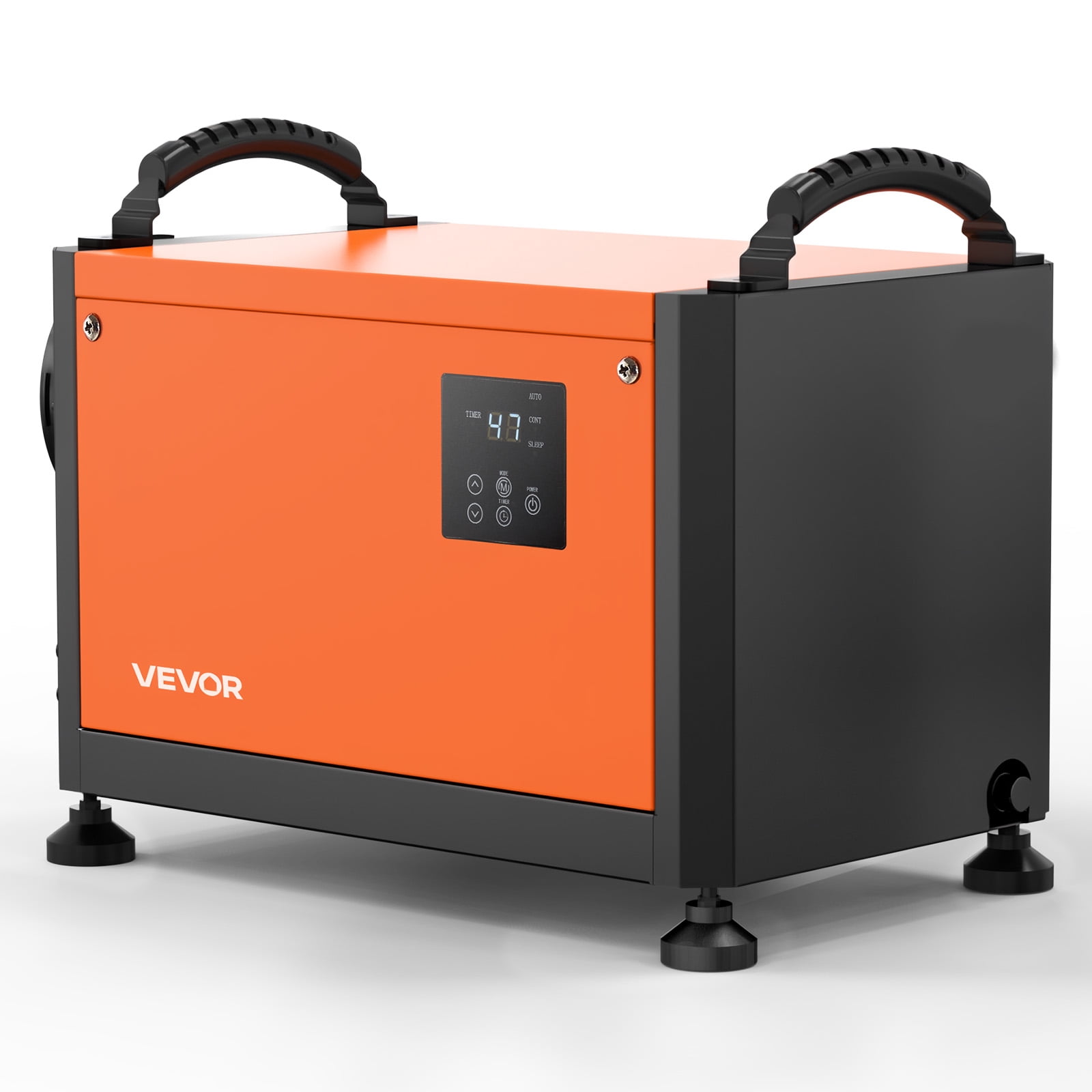 VEVOR Déshumidificateur commercial 70 pintes avec tuyau de drainage, déshumidificateurs portables pour sous-sol, salle de stockage, industriel, dégivrage/drainage automatique, acier galvanisé robuste, LED indicatif