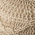 thumbnail image 5 of GDF Studio Woodbine Modern Knitted Cotton Round Pouf, Ivory, 5 of 7