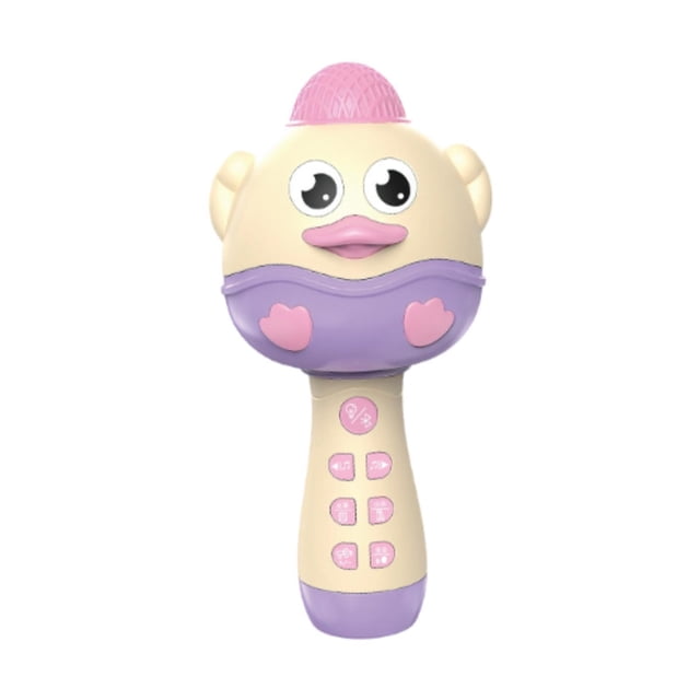 Micrófono de karaoke para niños, juguete compacto de dibujos animados, minimáquina de karaoke, juguetes musicales para niños pequeños, para fiestas en Rosa