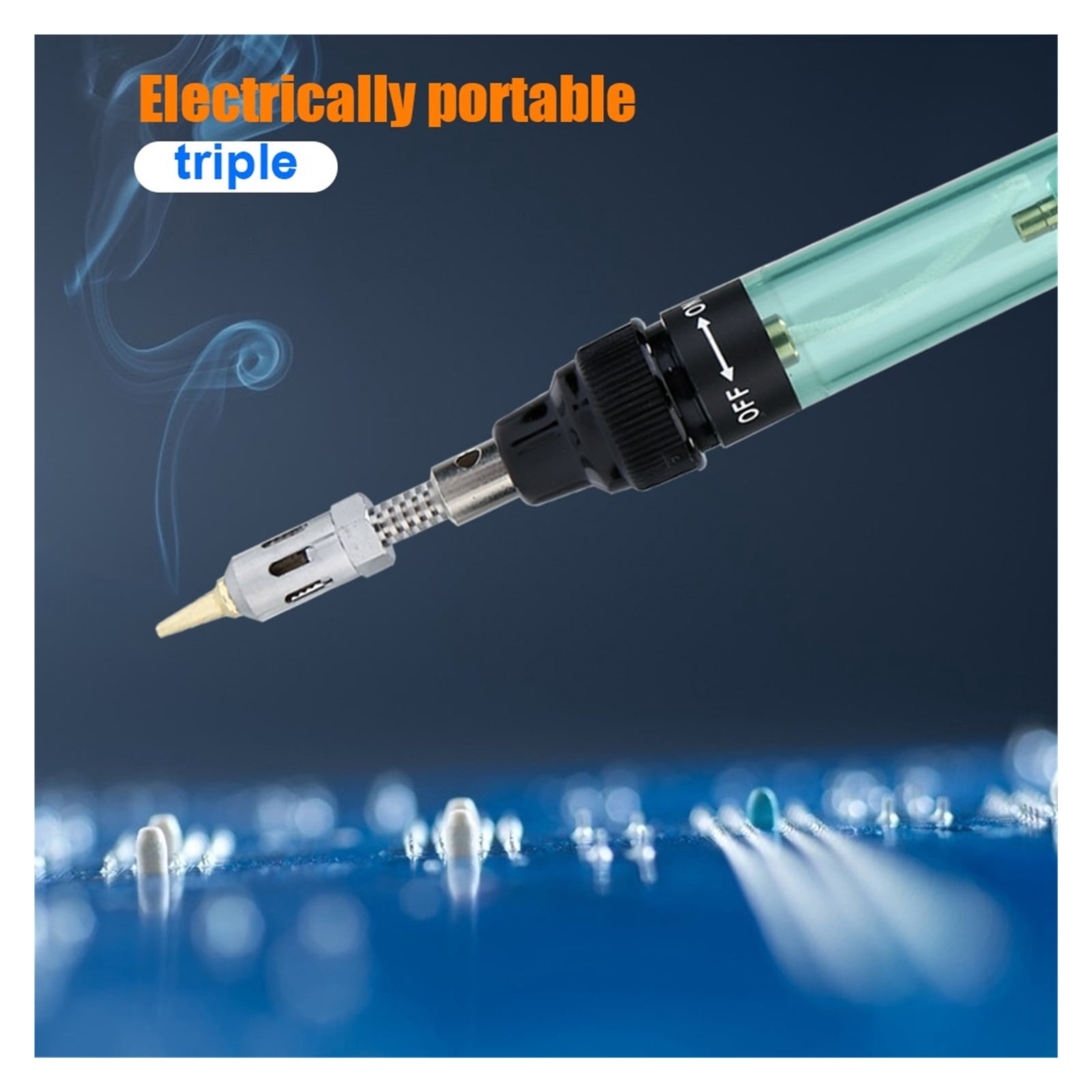 14 In1 Portable Soldering Iron Kit 1300 Butane Welding Pen Burner Blow Torch Gas Welding Soldering Iron Butane Tip Tool ,Internally Heated
